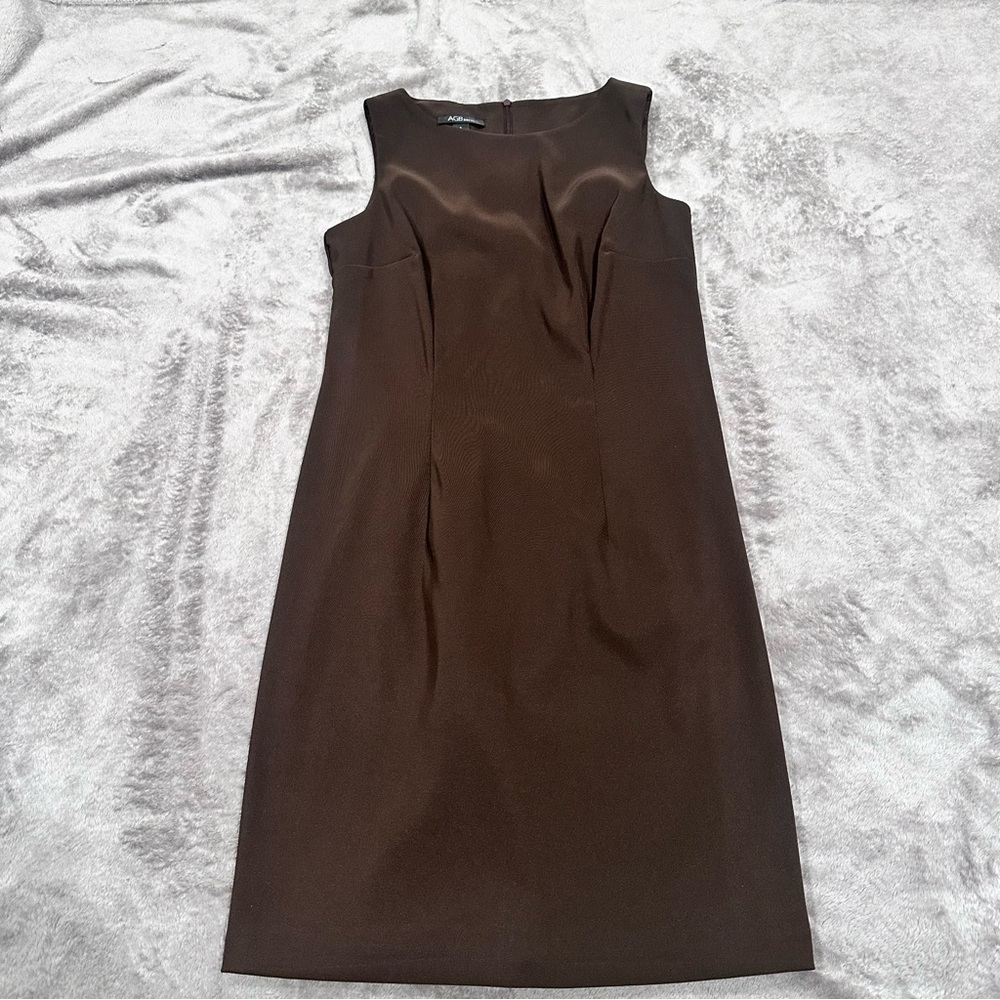 AGB Chocolate Brown Midi Shift Dress